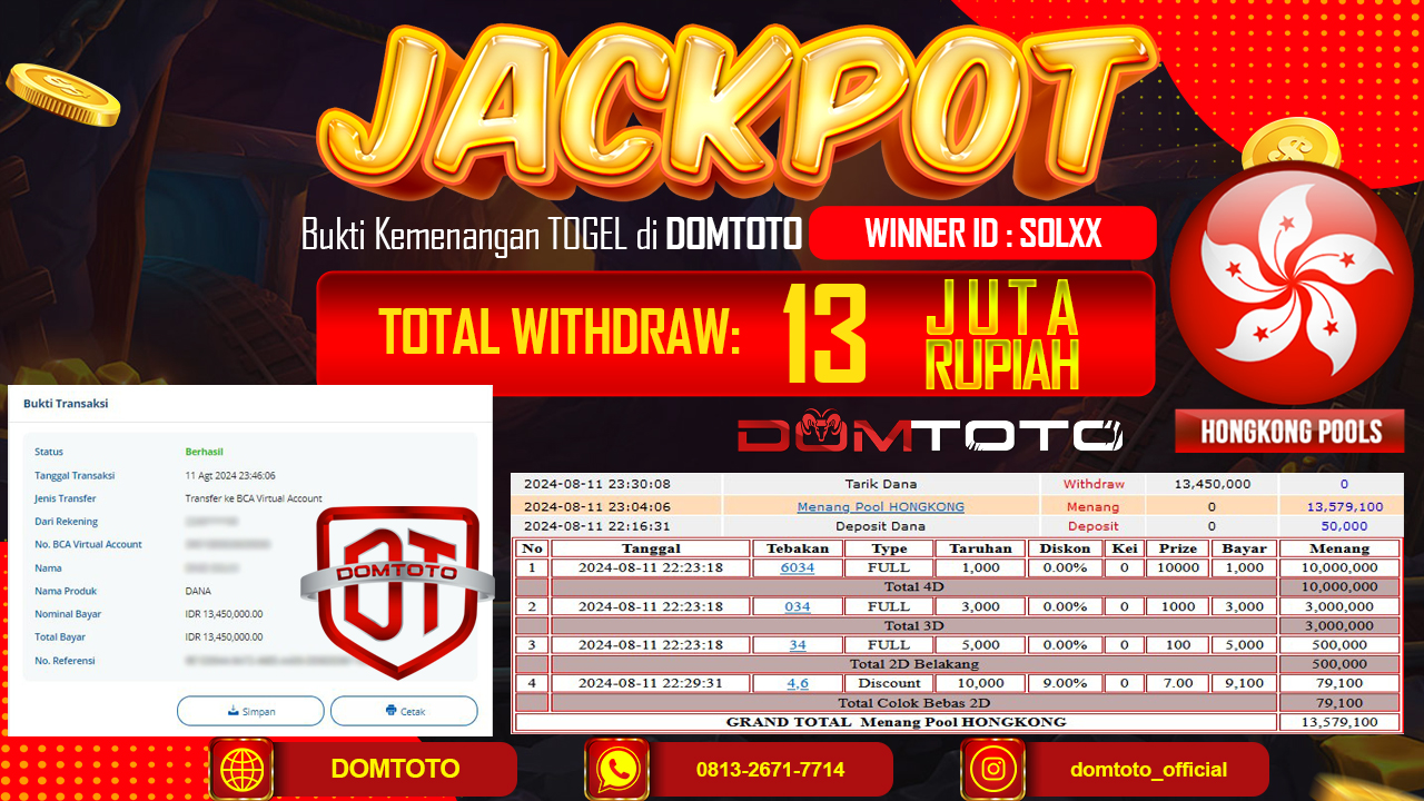 JACKPOT TOGEL HONGKONG 11 AGUSTUS 2024